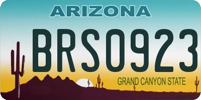 AZ license plate BRS0923