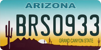 AZ license plate BRS0933