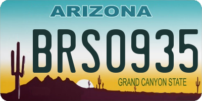 AZ license plate BRS0935