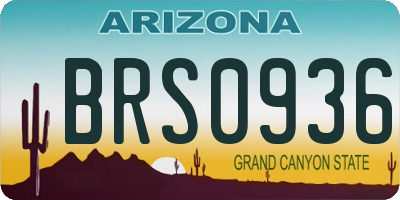 AZ license plate BRS0936