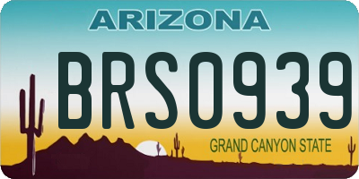 AZ license plate BRS0939