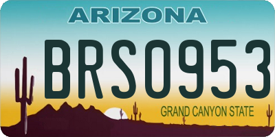 AZ license plate BRS0953