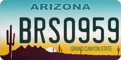 AZ license plate BRS0959