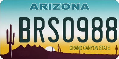 AZ license plate BRS0988