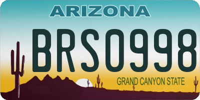 AZ license plate BRS0998