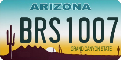 AZ license plate BRS1007