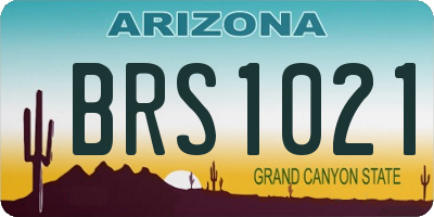 AZ license plate BRS1021