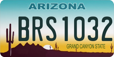 AZ license plate BRS1032