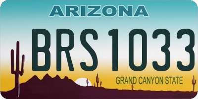 AZ license plate BRS1033
