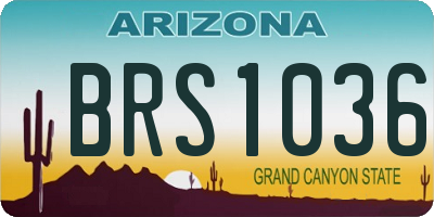 AZ license plate BRS1036