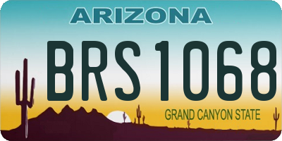 AZ license plate BRS1068