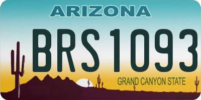 AZ license plate BRS1093