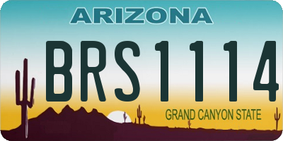 AZ license plate BRS1114