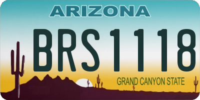 AZ license plate BRS1118