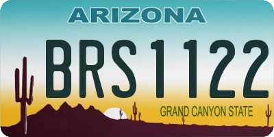 AZ license plate BRS1122