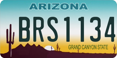 AZ license plate BRS1134