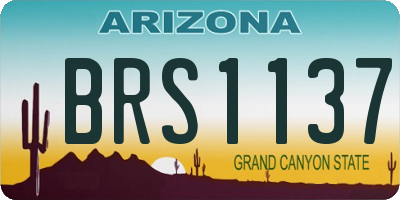 AZ license plate BRS1137