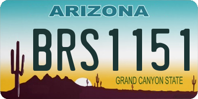 AZ license plate BRS1151