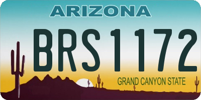 AZ license plate BRS1172