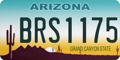 AZ license plate BRS1175