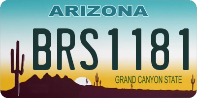 AZ license plate BRS1181
