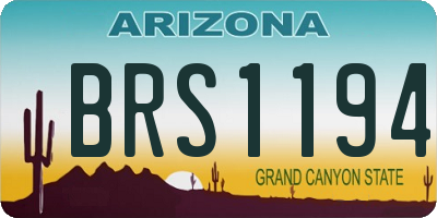 AZ license plate BRS1194