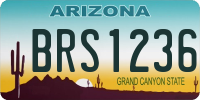 AZ license plate BRS1236