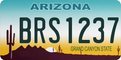 AZ license plate BRS1237