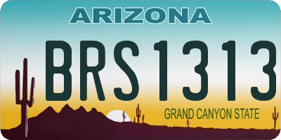 AZ license plate BRS1313