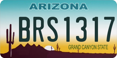 AZ license plate BRS1317