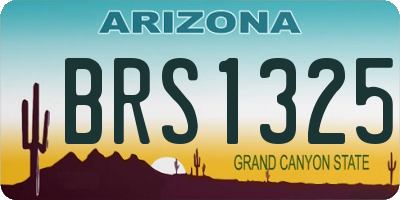 AZ license plate BRS1325