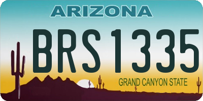 AZ license plate BRS1335