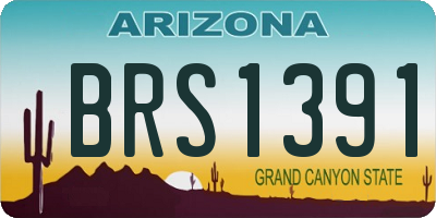 AZ license plate BRS1391