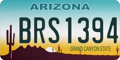 AZ license plate BRS1394