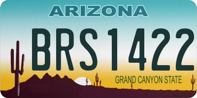 AZ license plate BRS1422