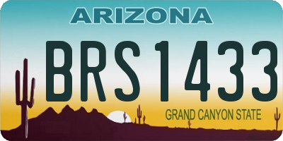 AZ license plate BRS1433
