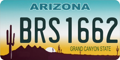 AZ license plate BRS1662