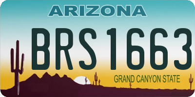 AZ license plate BRS1663