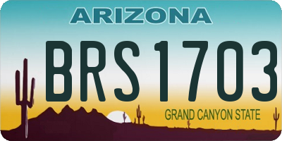AZ license plate BRS1703