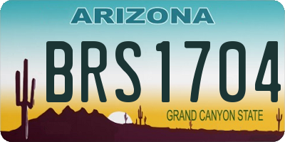 AZ license plate BRS1704