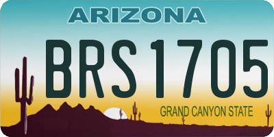 AZ license plate BRS1705