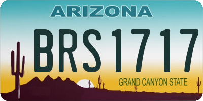 AZ license plate BRS1717