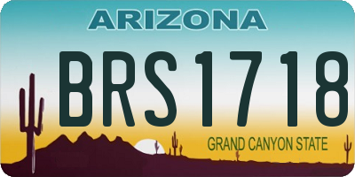 AZ license plate BRS1718