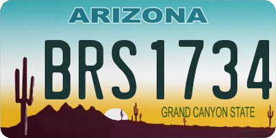 AZ license plate BRS1734
