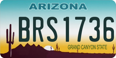 AZ license plate BRS1736