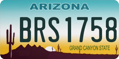 AZ license plate BRS1758
