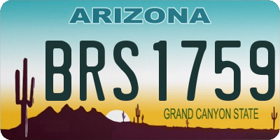 AZ license plate BRS1759