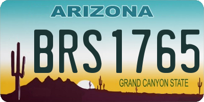 AZ license plate BRS1765