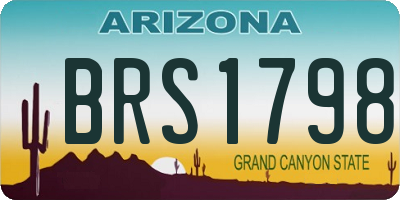 AZ license plate BRS1798