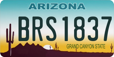 AZ license plate BRS1837